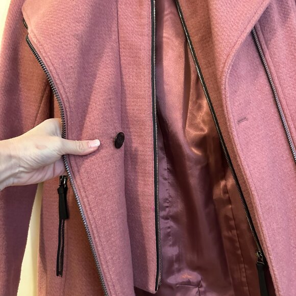 CALVIN KLEIN WOMEN'S WOOL BLEND COAT JACKET PINK - Picture 4 of 15